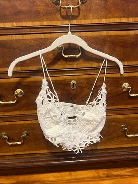 Free People White Crochet Lace Camisole Bralette